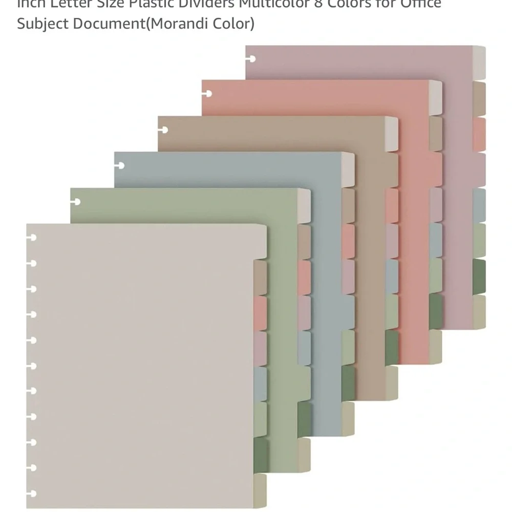 Multicolor Plastic Dividers for Office Documents 6 pack